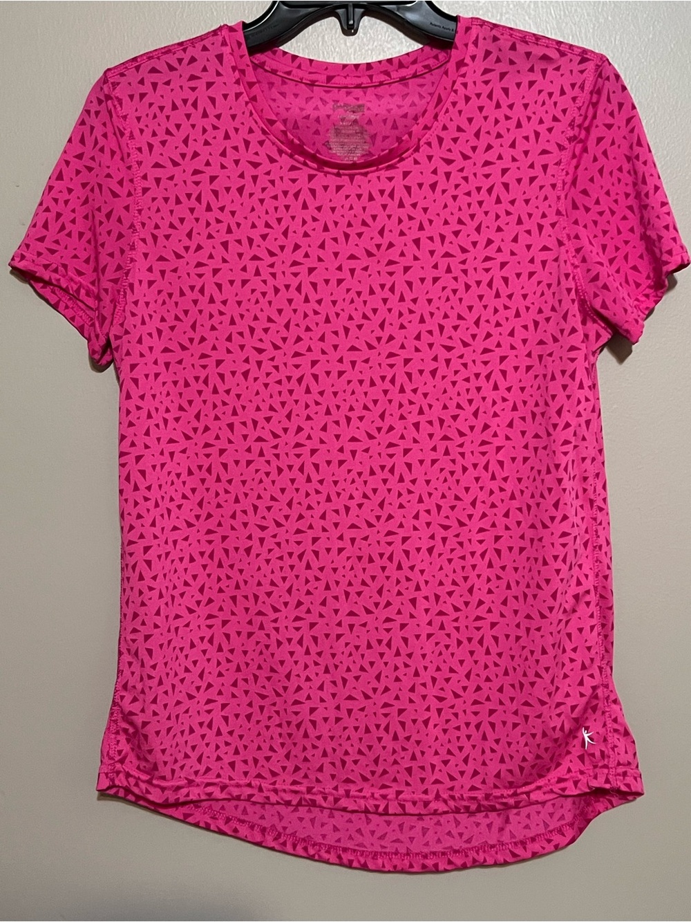 Danskin Hot Pink Triangle Print Semi-Fitted Tee